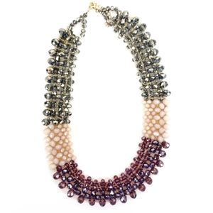 GORGEOUS! 23" Tri-Beaded Statement Necklace NWOT!